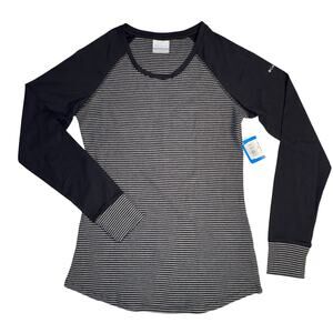 Columbia Shirt Womens M Black Gray Cascade Gorge‎ Thermal Crew Outdoors